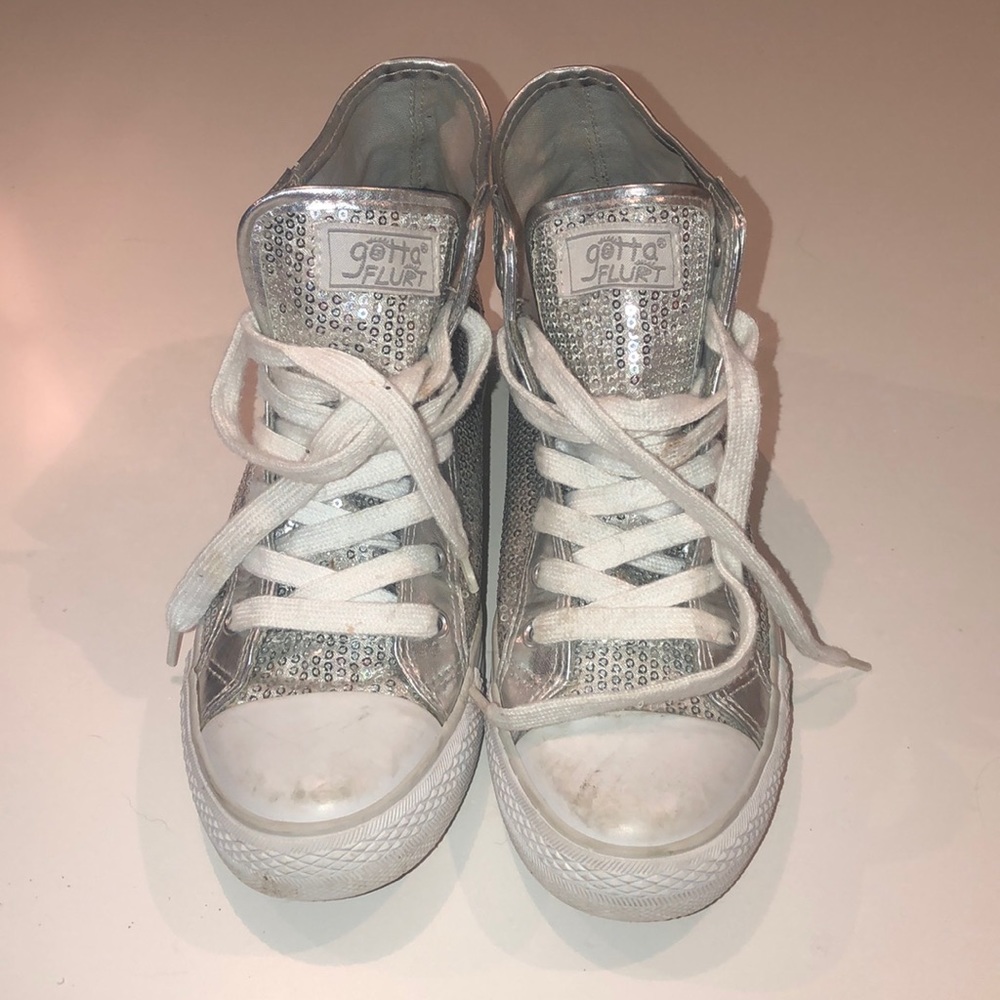 Sparkly silver high tops